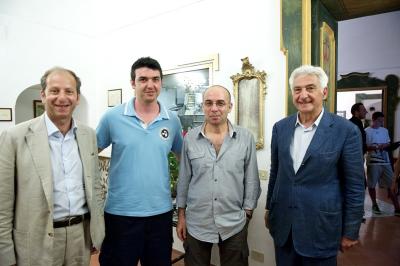 Da sx Virman Cusenza(direttore de 'Il Messaggero'), Pierluigi D'Elia, Giuseppe Tornatore e Enzo D'Elia
